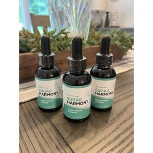 Sugar Harmony Blood Sugar Support Liquid Drops, 3-Pack Dropper Bottles #1163